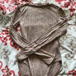 Forever 21 tan nude ribbed bodysuit